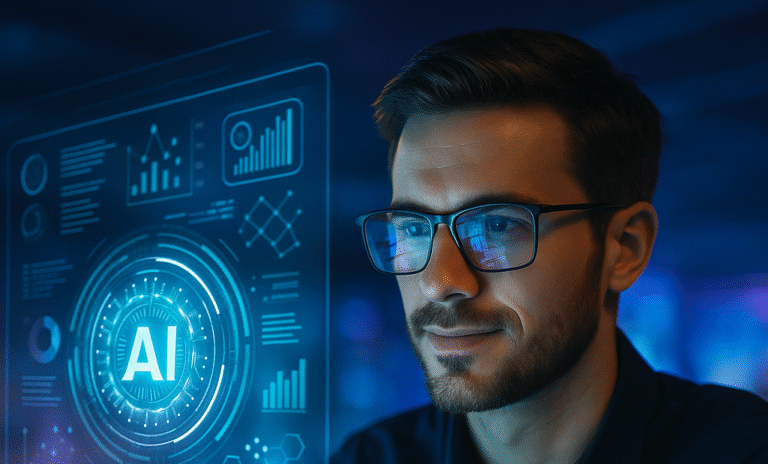 homem navegando inteligencia artificial rm07 agencia de marketing